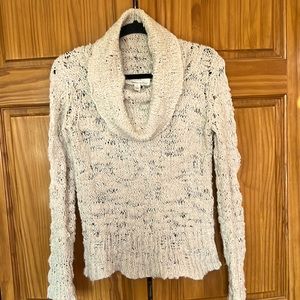 Between You and Me Beige Open Weave Cowl Neck Sweater Size Large